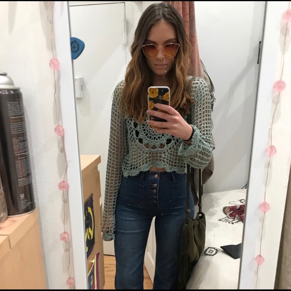 Seafoam Crochet Crop Top